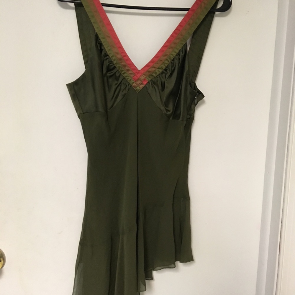 Deep Green Bebe Silk Cami
